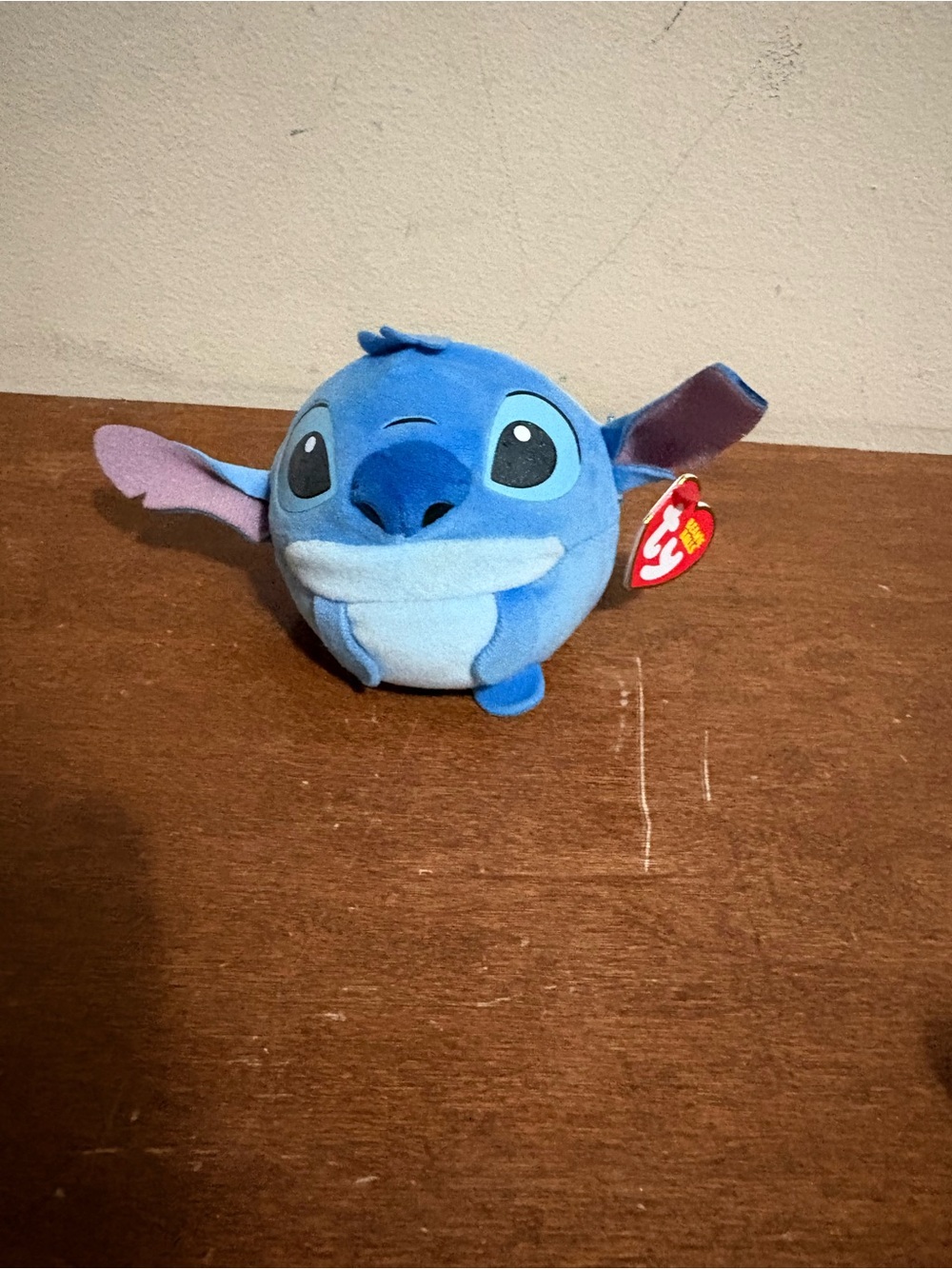 Disney Blue Stitch Beanie Plush - Round Soft Toy